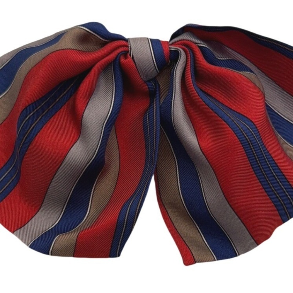 Vintage Van Horn Designs Silk Bow Brooch Preppy Collegiate Dark Academia